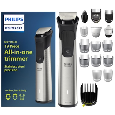 Philips Norelco Multigroom Series 7000 Mens Grooming Kit with Trimmer for Beard Head Hair Body Groin and Face  NO Blade Oil Needed MG791049