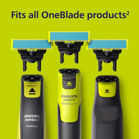 Philips NorelcoOneBlade Anti Friction Blade Genuine Replacement Blade for OneBlade Electric Shaver and Trimmer Durable Stainless Steel Trim Edge and Shave 2 Pack QP22580
