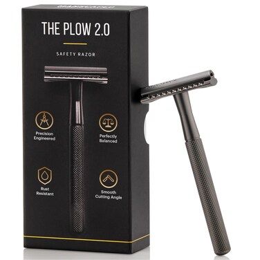 MANSCAPED The Plow 20 Premium Single Blade DoubleEdged Safety Face Razor for Men