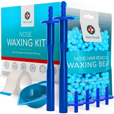 Medi GradeEcofriendly Nose Wax Kit for Men and Women 26 Applications Reusable Metal Nose Wax Stick Microwavable Cup  Nose Hair Wax Removal for Unsightly Itchy Nasal Hair