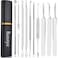 Pimple Popper Tool Kit  Boxoyx 10 Pcs Blackhead Remover Comedone Extractor Kit with Metal Case for Quick and Easy Removal of Pimples Blackheads Zit Removing ForeheadFacial and NoseSilver
