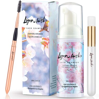 Lyon Lash Eyelash Extension Shampoo Gentle Formula Paraben Free Oil Free Foam Cleanser Kit  Remove Eye Makeup  Salon And Home Use