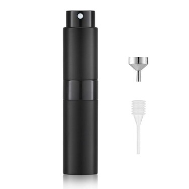 Lisapack 8ML Atomizer Perfume Spray Bottle for Travel Empty Refillable Cologne Dispenser Portable Sprayer Matte Black