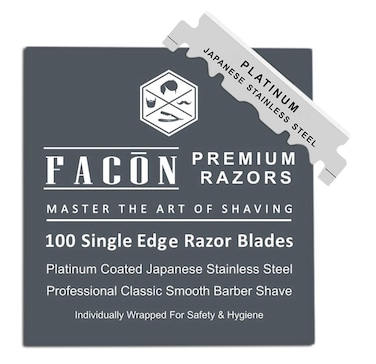 100 Facn Platinum Japanese Stainless Steel Single Edge Razor Blades for Professional Barber Straight Razor  200 Shaves