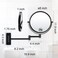 Wall Mounted Makeup Mirror  1X10X Magnifying Mirror 360 Extendable Arm Mirror for Makeup 8 Inch Double Sided Vanity Mirror for Bathroom Wall Mirror for Teen Girls Women Matte Black