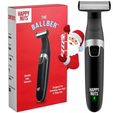 HAPPY NUTS The Ballber Electric Body Hair Trimmer for Men  Mens Body Groomer Kit for Privates  Waterproof Shaver for Hard to Reach Areas