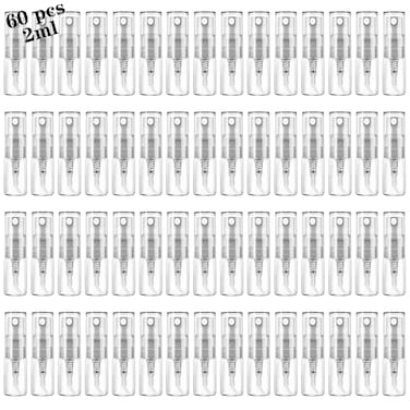 Mini Spray Bottle 2ml Refillable Glass Spray Bottle Glass Bottle Atomizer Perfume Mouthwash Atomizer for Cleaning 2ml Refillable Container for Travel Essential Oils Perfume 60 Pcs 2ml