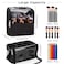 Makeup Brush Case Standup Makeup Cup Makeup Brush Holder Travel Professional Cosmetic Bag Artist Storage Bag Large Makeup Brush Bag with Adjustable Divider Large Black