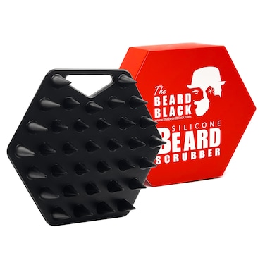 The BEARD BLACKSilicone Beard Scrubber Facial Hair Exfoliator Brush Deep Cleans Removes Beardruff  Dandruff Unclogs Pores  Helps Hair Growth SoftTouch Shower  Bathroom Accessory for Men