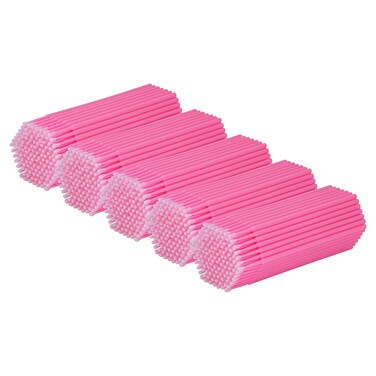 Cuttte 500PCS Disposable Micro Swabs for Eyelash Extension Micro Applicators Eyelash Swabs for Makeup Application Pink Head Diameter 20mm