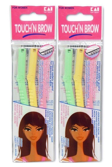 KAI TOUCH N BROW Eyebrow Razor 3 Count Pack of 2