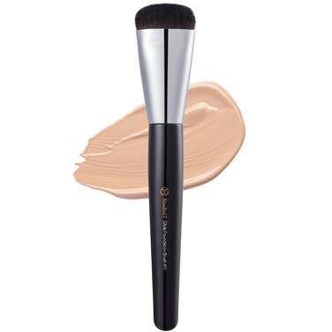 Glide Flat Foundation Brush for Liquid Makeup  Liquid Foundation Brush with Flat Top  Korean Makeup Brush with Super Micro Bristles  Studio Quality Makeup Tool