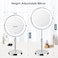 Makeup Mirror with Lights Height  Brightness Adjustable Lighted Makeup Mirror with 10x Magnification 8 Rechargeable Double Sided Vanity Mirror with 3 Colors Lights