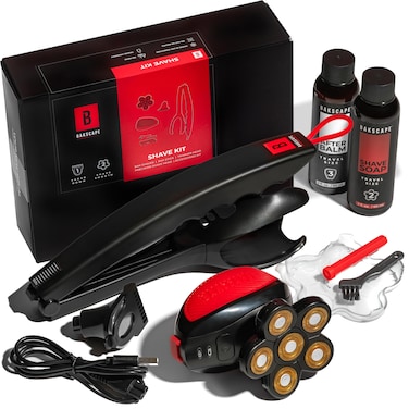 BakscapeMens Back Shaver Classic Kit 20 Electric Body  Back Shaver for Men with Friction Fit Handle  TitaniumCoated Shave Head Includes 2 Shave Heads Handle Shave Soap  After Balm