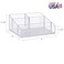 STORi Clear Plastic Vanity Makeup Organizer  Compact Rectangular 4Compartment Holder for Brushes Eyeshadow Palettes  Beauty Supplies  Made in USA