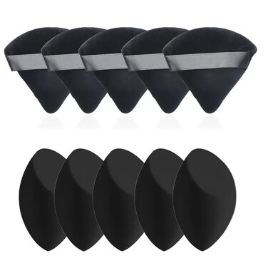 55 Powder Puff Makeup Sponge Blender Beauty Face Triangle Makeup Cosmetic PuffLatextfree Makeup Wedge Foundation Sponge Blender to Make Up ToolsApplicator Sponges black