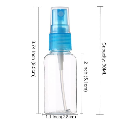 SINIDE Spray Bottles 30 ml1 oz 4 Pack Clear Empty Fine Mist Plastic Mini Travel Bottle Set Portable Refillable Makeup Sprayer Containers for Perfume Liquids Aromatherapy Small Size