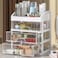 Makeup Organizer with 3 Drawers Cosmetic Display Cases Makeup Storage Box 3 Drawers white