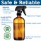 Sallys Organics Empty Amber Glass Spray Bottle  Large 16 oz Refillable Container for Essential Oils Cleaning Products or Aromatherapy  Black Trigger Sprayer wMist and Stream Settings  6 Pack