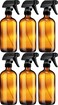 Sallys Organics Empty Amber Glass Spray Bottle  Large 16 oz Refillable Container for Essential Oils Cleaning Products or Aromatherapy  Black Trigger Sprayer wMist and Stream Settings  6 Pack
