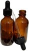 Dropper Stop 2oz Amber Glass Dropper Bottles 60mL with Tapered Glass Droppers  Pack of 2