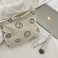 Cosmetic Bags for Women  Corduroy Cosmetic Bag Aesthetic Women Handbags Purses Smile Dots Makeup Organizer Storage Makeup Bag Girls Case Bags Beige