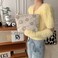 Cosmetic Bags for Women  Corduroy Cosmetic Bag Aesthetic Women Handbags Purses Smile Dots Makeup Organizer Storage Makeup Bag Girls Case Bags Beige