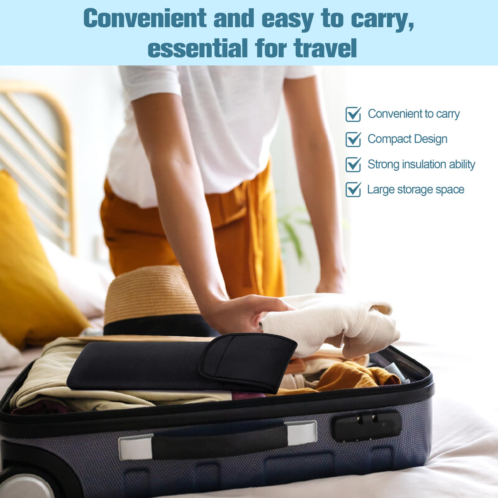 heat resistant curling iron travel case