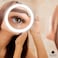 10X Magnifying Mirror with LED Light and 3 Strong Suction Cups Compact Lighted Makeup Mirror 4 AAA Battery Operated