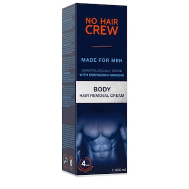 NO HAIR CREWBody At Home Hair Removal Cream for Manscaping Unwanted Hair with Energizing Ginseng Premium Depilatory Painless  Flawless Made for Men 200ml