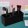 Weiai Black Makeup Brush Holder Organizer 3 Slot Acrylic Cosmetics Brushes Storage Solution