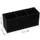 Weiai Black Makeup Brush Holder Organizer 3 Slot Acrylic Cosmetics Brushes Storage Solution