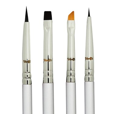 Eyeliner Brush Fine Angled Set  For Liquid Gel Liner Applicator Bent Stencils Thin Pencil Pen Real Small Sharpener Angle Wing Tips Firm Makeup Brushes Black Stamp Winged Kit Flat Waterproof Cat Eye
