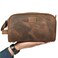 LEATHER VILLAGE Premium Leather Toiletry Travel Pouch With Waterproof Lining  Brown  KingSize Handcrafted Vintage Dopp Kit Bag