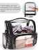 Makeup Brush Case Large Makeup Brush Holder Professional Makeup Artist Travel Case Clear Waterproof Cosmetic Organizer Bag Full Open Easy to Access with Adjustable Strap and Dividers