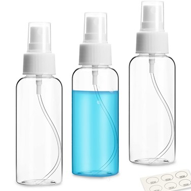 ZEJIA 3 Pack Small Spray Bottle 27oz80ml Travel Spray Bottle Empty Fine Mist Spray Bottles Refillable Mini Spray Bottles with Labels
