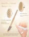 Dry Brushing Body Brush POPCHOSE Body Scrubber for Men Women Back Scrubber for Shower Natural Bristle Exfoliator Scrubber for Body Cellulite and Lymphatic Long Handle Detachable Dual Brush Heads