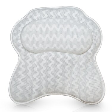 Bath Pillow Bathtub Pillow Back Neck Support Pillow Spa Cushion for Tub Relaxing Headrest Bath Pillow Portable Washable Bathtub Accessories with 3D Air Mesh Thick Soft Bath Pillow