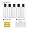 34 oz Travel Bottles for Toiletries Empty Travel Size Containers Tsa Approved 5PCS Small Plastic Shampoo Bottles with Labels 100ml Clear