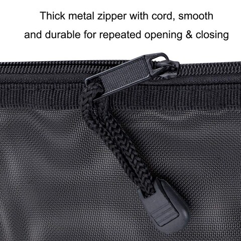 HRX PackageNylon Mesh Cosmetic Zipper Bags 6PCS Black Makeup Pouches Travel Organizer Case for Purse Diaper Bag A5 x 3pcs A6 x 3pcs