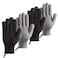 Bath Exfoliating Gloves Scrub  4 Pcs Lengthened and Large Exfoliating Scrubbing Gloves for Shower Spa Massage  Scrub Exfoliating Mitts for Body Face Hand and Foot Black and Gray