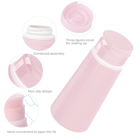 Valourgo Travel Bottles for Toiletries Tsa Approved 34oz Portable Travel Bottles BPA Free Leak Proof Travel Size Containers Travel Accessories with Clear Toiletry Bag Pink White Blue Green