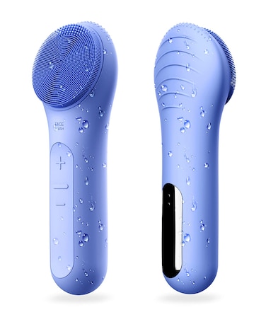 NgraCoola CLIE Facial Cleansing Brush Waterproof and Rechargeable Face Scrub Brush for Men  Women Cleansing Exfoliating and Massaging Electric Face Scrubber  Blue