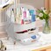 MASSYEgg ShapeOval Makeup Storage Box Countertop Portable Vanity Cosmetics Organizer Preppy