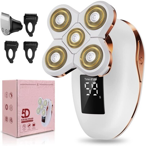 2in1 Electric Razors for Women WetDry 5D Razor  Hair Trimmer with USB Adapter  Charging Cable5D Rechargeable Rotary Shaver with LithiumIon Battery Water Resistant Grooming Kit