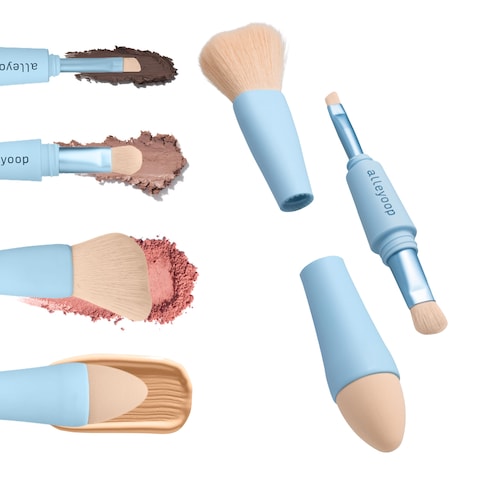 ALLEYOOPMultiTasker 4in1 Makeup Brush  AllinOne MultiTasking Blending Sponge Eyeshadow Eyebrow  Liner Blush  Bronzer Brush  OntheGo Makeup Applicator Tool  Vegan  TravelFriendly
