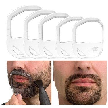 Beard Shaper Goatee Mustache Grooming Tool Face Hair Styling Template for Man  Transparent  5 PCSSet Transparent