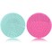 2 Pieces Silicone Makeup Brush Cleaner YalsFTY Cosmetic Brush Scrubber Mat Pad Cleaning Tool DualSided Functionality to Accommodate All types of Brushes Powder Puffs and Sponges Green  Pink