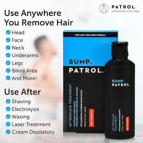 Bump Patrol Maximum Strength Aftershave Formula  After Shave Solution Eliminates Razor Bumps and Ingrown Hairs  4 Ounces