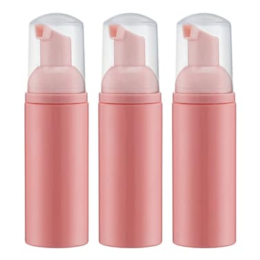 Tekson Foam Pump Bottle Pink Empty Travel Size Foam Dispenser Pump for Soap Shampoo Lash Cleanser60ml 3PCS